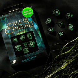 Q Workshop - Call of Cthulhu: Black & green 7pc RPG Dice Set