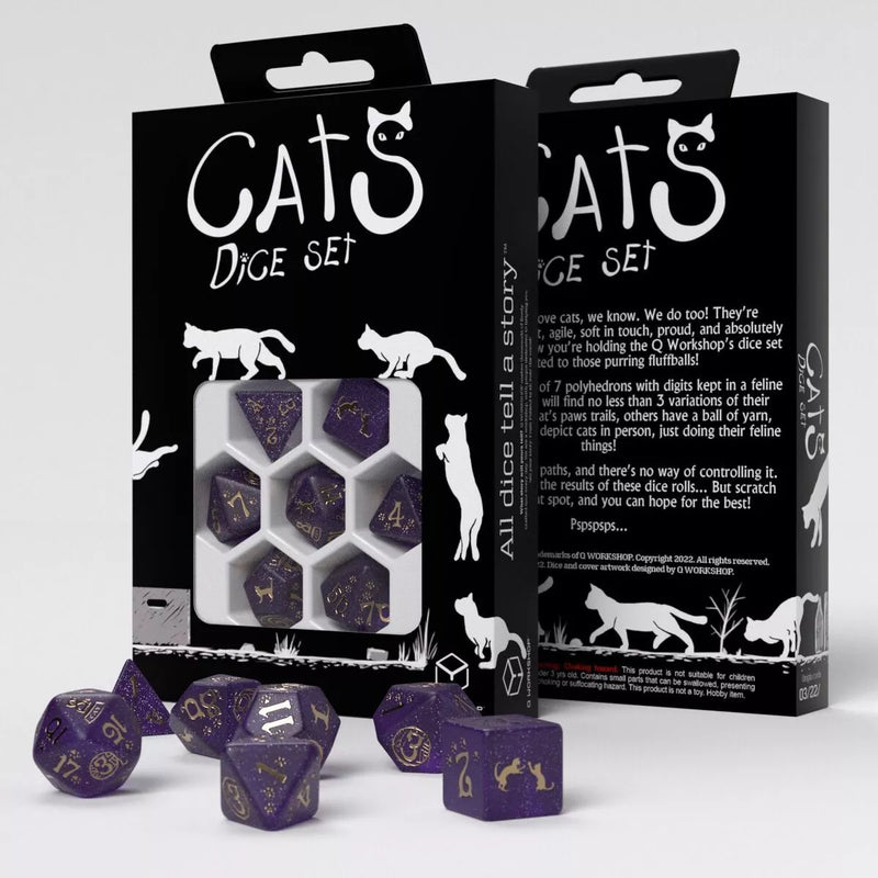 Q Workshop - CATS: Purrito 7pc RPG Dice Set